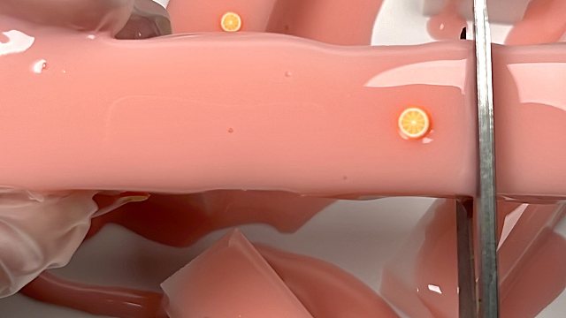 沉浸式剪西柚橘果冻条子