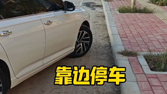 靠边停车不会停，新手爱刮蹭轮胎，两个技巧轻松学会