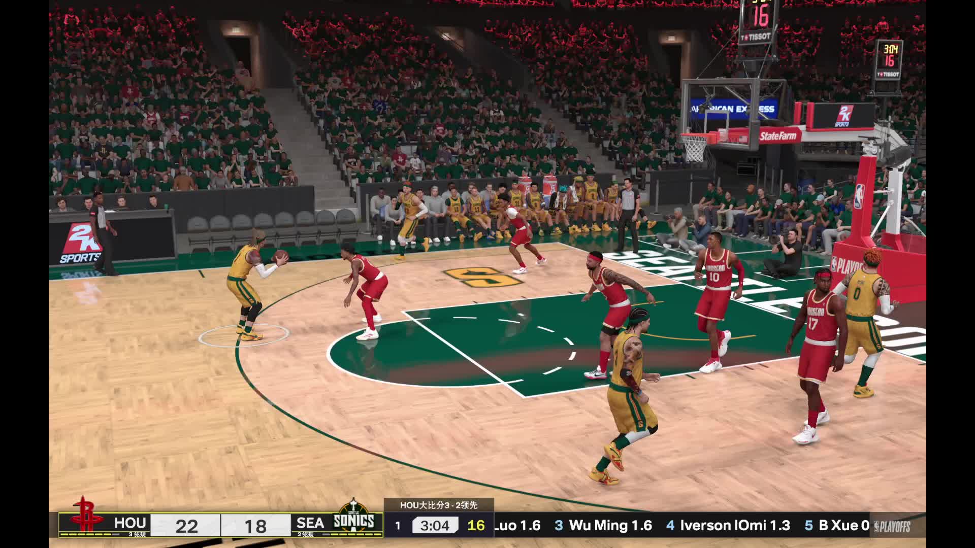 S3赛季-西决G6 火箭vs超音速 57-53 上半场