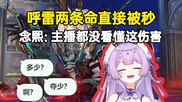 念熙打v6之鱼呼雷两条命被秒当场吓坏，念熙：主播都没看懂这伤害！