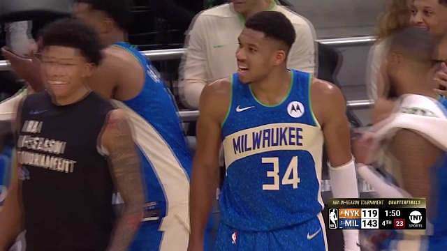 【雄鹿季中赛集锦】上赛季季中赛雄鹿接连战胜尼克斯、热火、奇才和黄蜂，取得小组赛四战全胜，以东部B组头