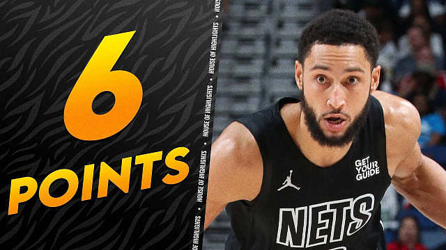 西蒙斯出场不到30分钟得到6分5板12助2断！篮网107-105战胜鹈鹕，本西出场22分钟，5投3中