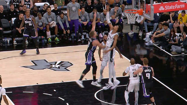 正面迎帽萨博尼斯！文班亚马这防守太恐怖了！