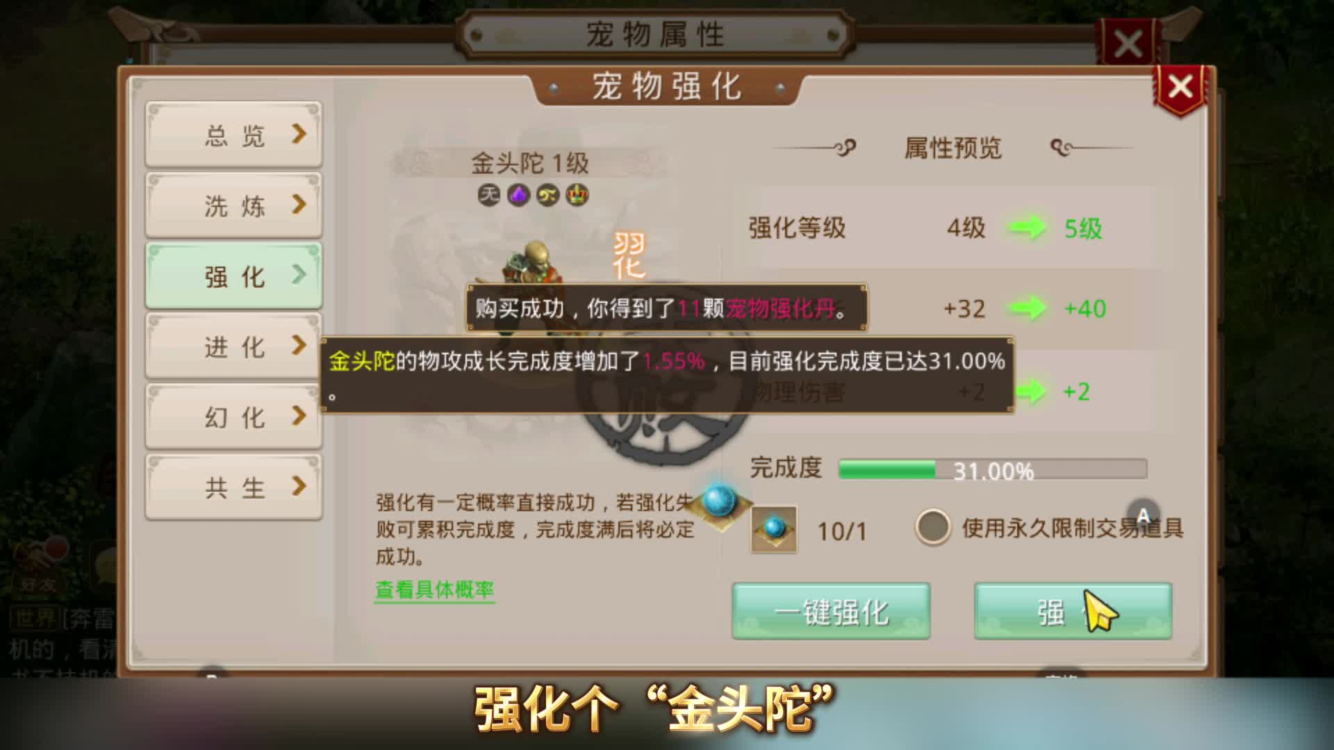 强化个“金头陀”！