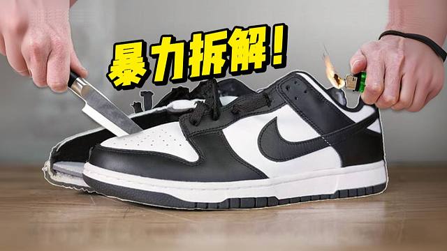 拆开正品的dunk熊猫，对比199￥莆田货，结果惊掉下巴，不仅有气垫甚至一模一样啊？？！