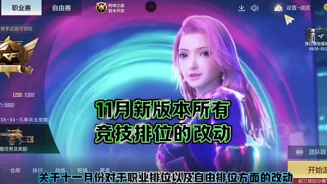 盘点11月22号新版本对于职业排位和自由排位的调整以及所有新增地图，港口变王翼天堂了？#穿越火线手游
