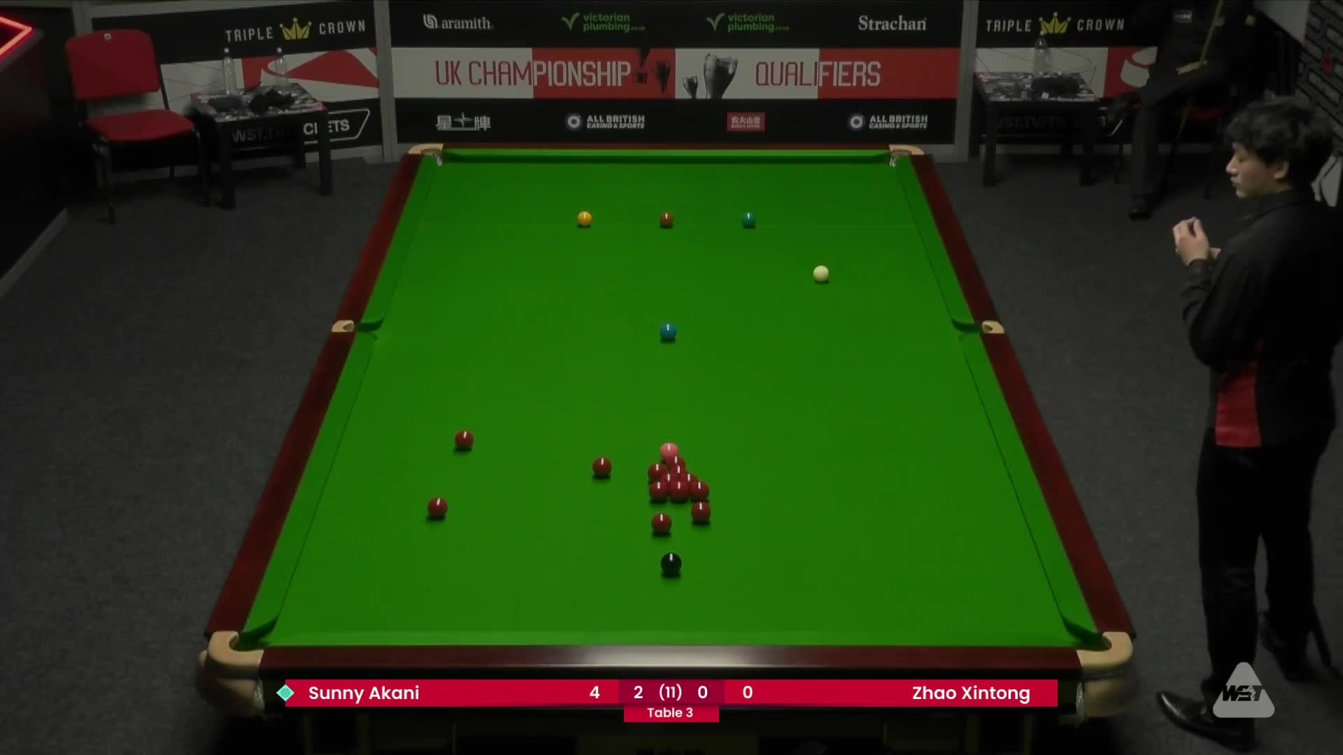 阿卡尼·宋沙瓦VS赵心童 2024斯诺克英国锦标赛 清流