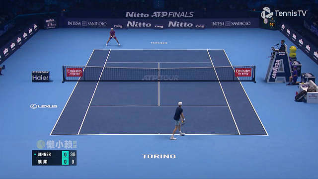 【自制集锦+采访】2024ATP年终总决赛SF：头号种子辛纳以6-1/6-2战胜6号种子鲁德，携对后