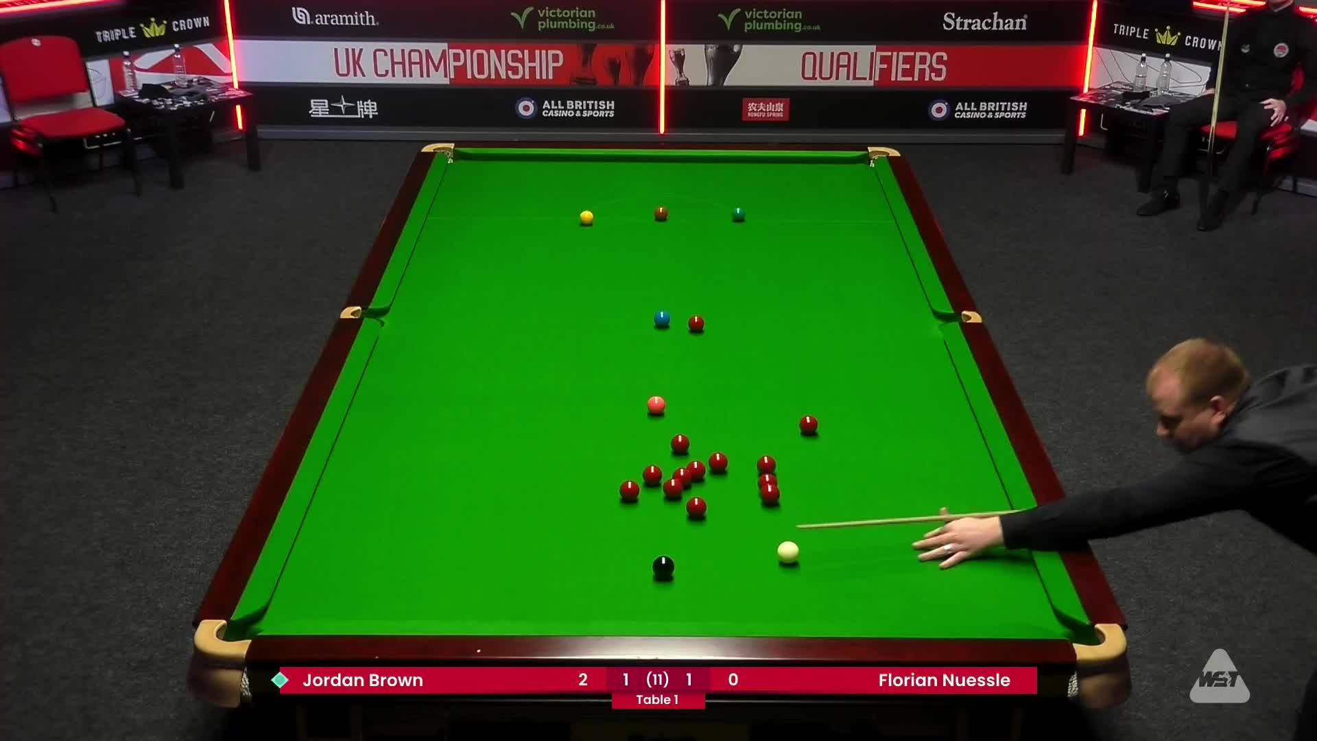 乔丹·布朗VS弗洛里安·努斯勒 2024斯诺克英国锦标赛 清流