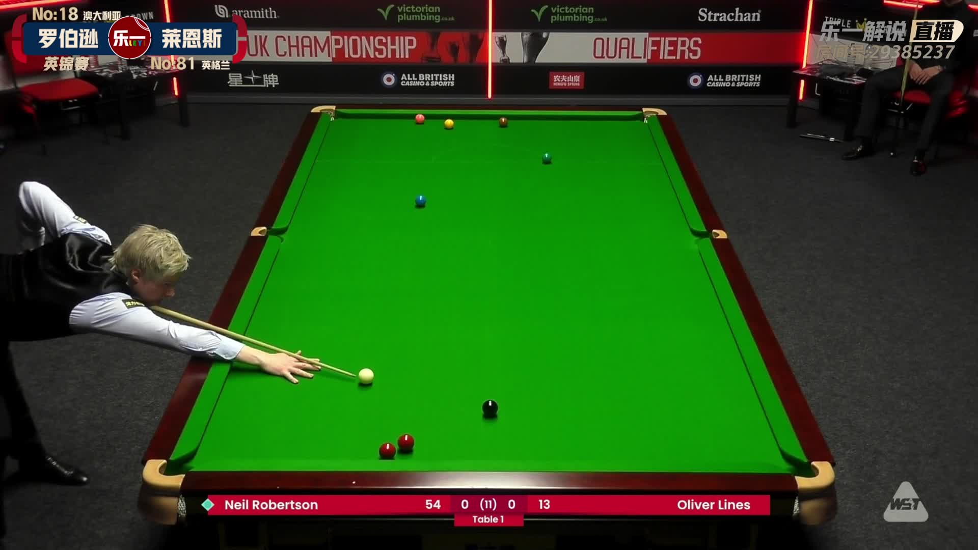 尼尔·罗伯逊VS奥利弗·莱恩斯2024斯诺克英国锦标赛 解说 上半场