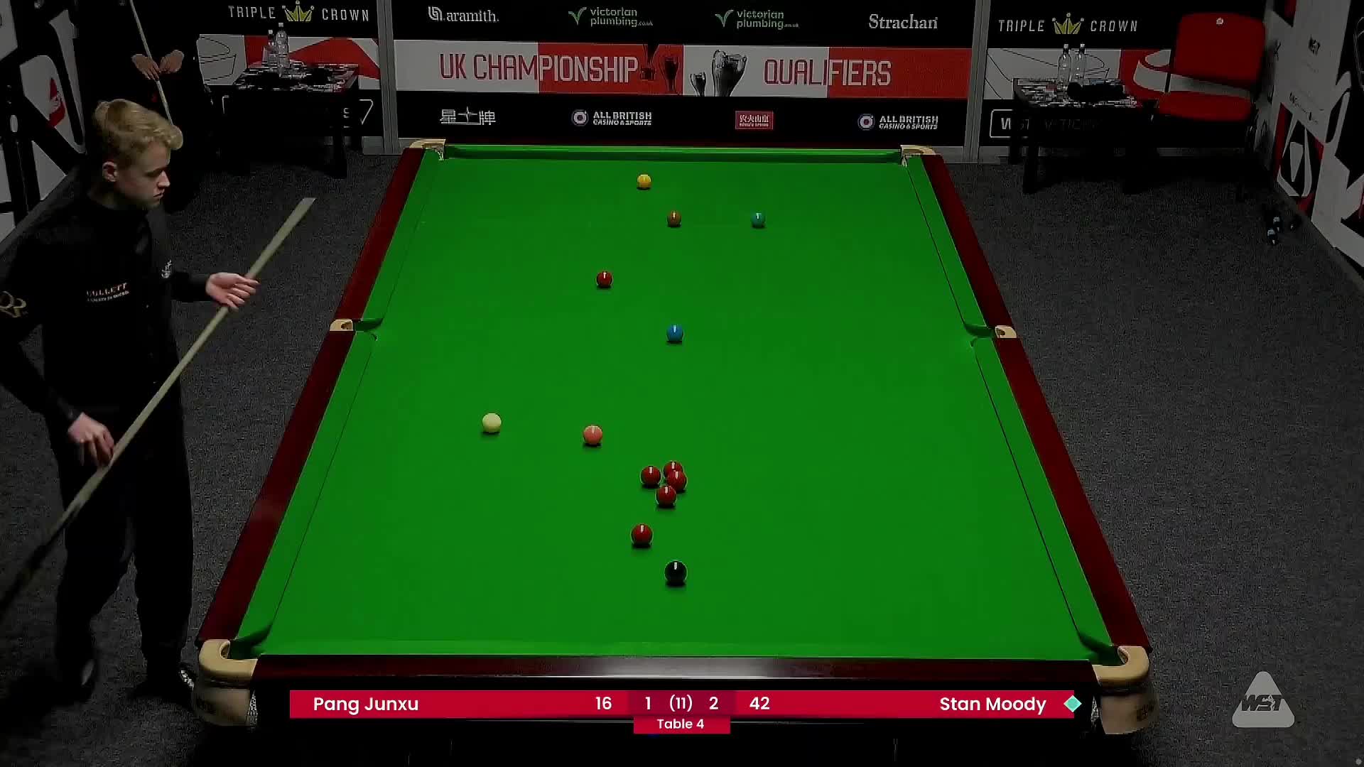 庞俊旭VS斯坦·穆迪2024斯诺克英国锦标赛 清流