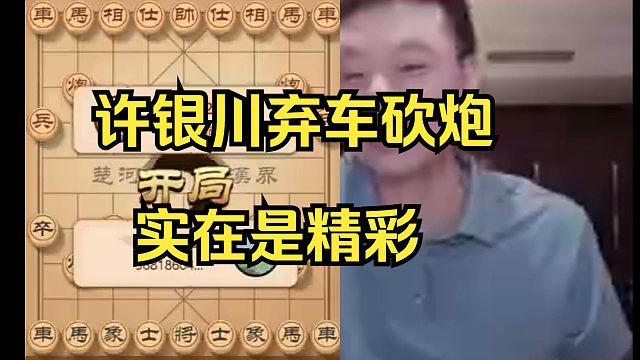 许银川弃车砍炮打开局面，实在太妙了