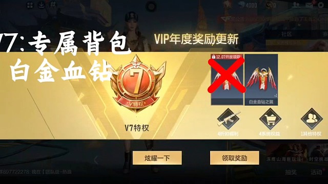 专属于V7的第二个背包:白金血钻！