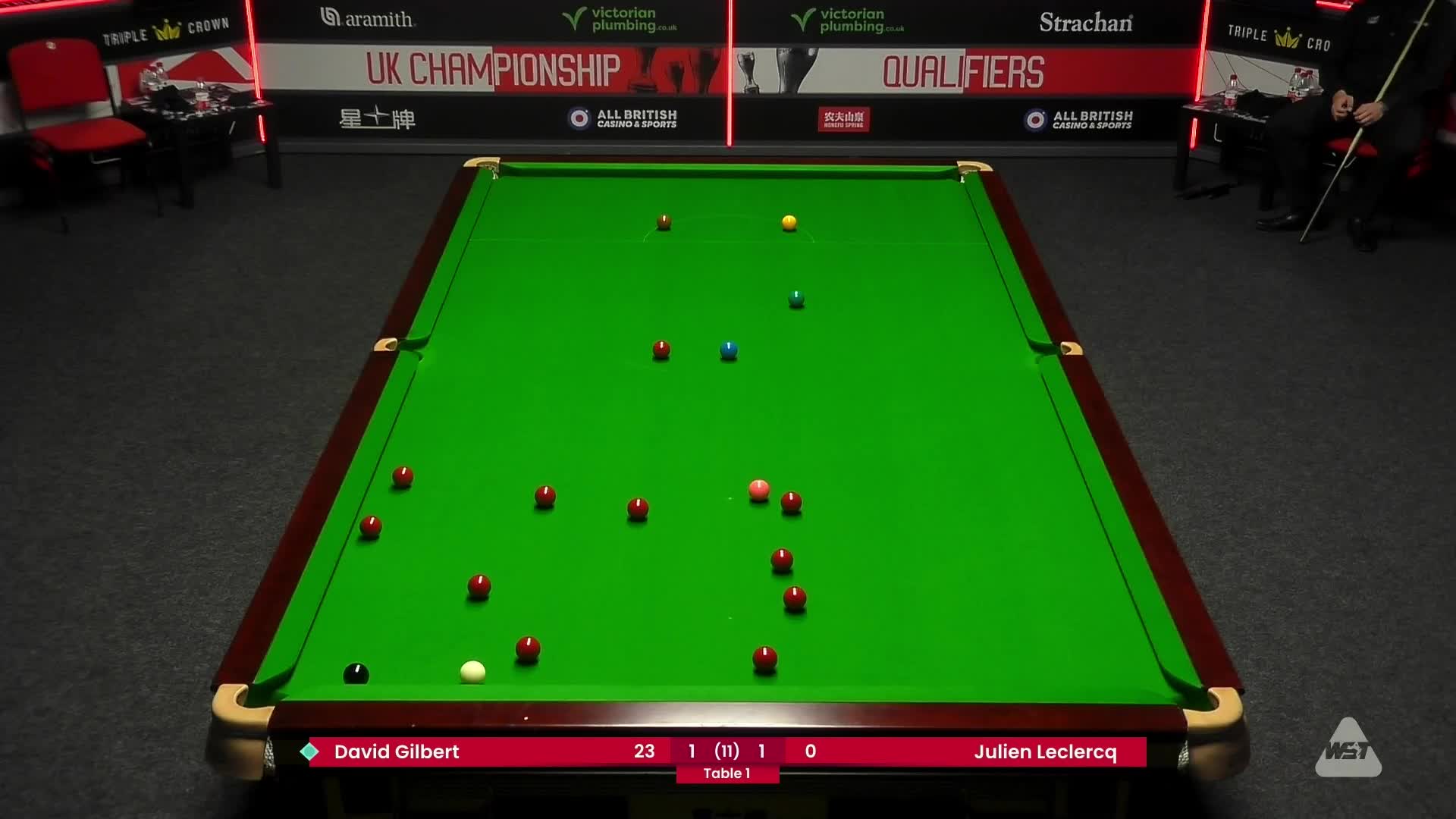 朱利安·勒克莱尔VS大卫·吉尔伯特 2024斯诺克英国锦标赛 清流