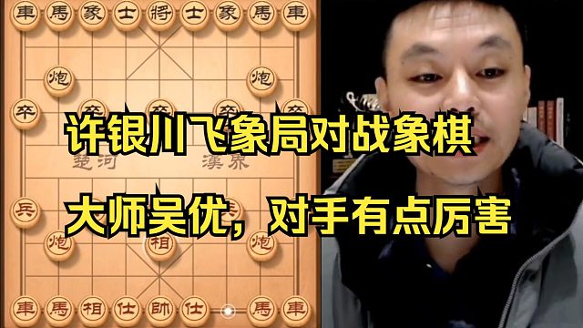 许银川飞象局对战象棋大师吴优，下到了马炮残棋
