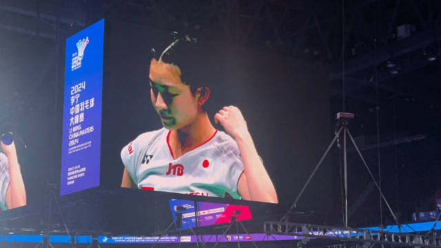 2024年中国羽毛球大师赛半决赛安洗莹21:5、22:20宫崎友花第二局在13:20落后的情况下完成