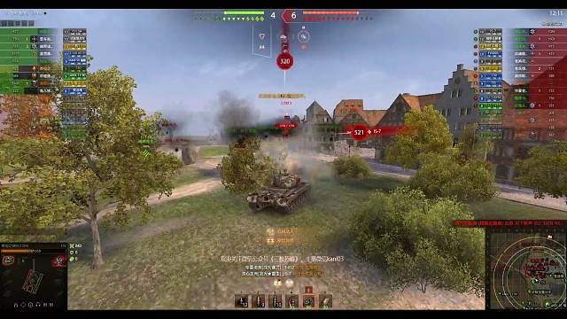 T30在10级房卡点，对方要强吃但没办法，队友都在我后面黑枪