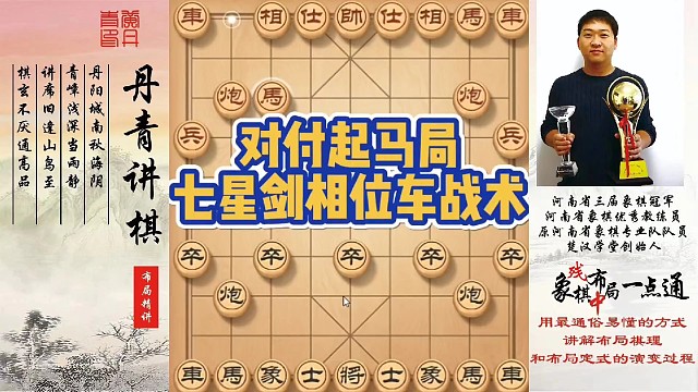 对付起马局，七星剑相位车计划！如何快速提升象棋水平系统学棋？如何学习布局，中局，残局？少走弯路，真心