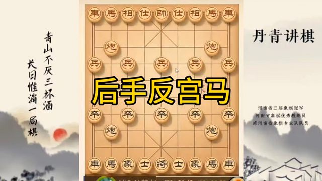 河南省冠军黄丹青讲棋，象棋怎么学，象棋教学，后手反宫马，讲解棋理，系统学习象棋。