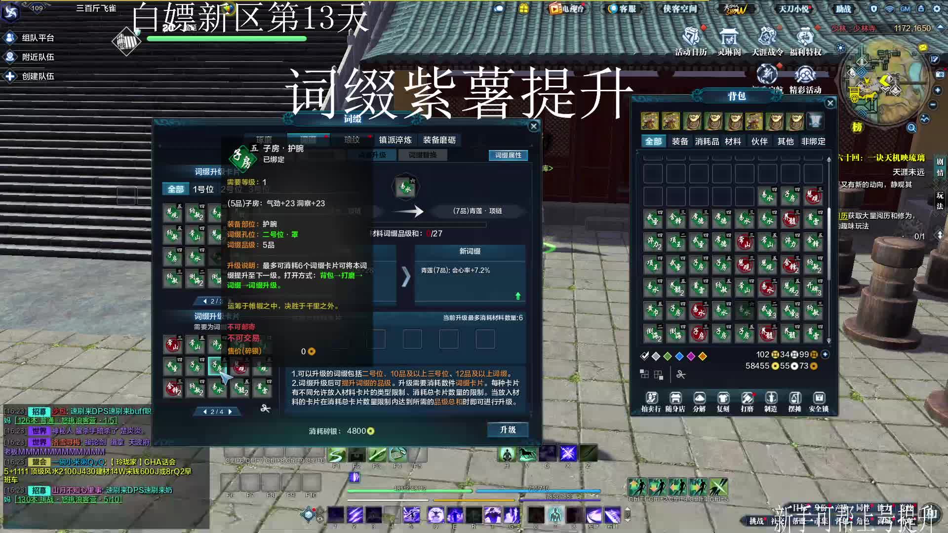 天刀好玩不花钱（与君归.白嫖新区）-3合成高级和洗炼