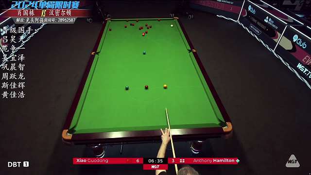 肖国栋VS安东尼·汉密尔顿 2024斯诺克单局限时赛 光头强解说