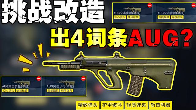 挑战用两把双词条AUG改造出4词条极品AUG！