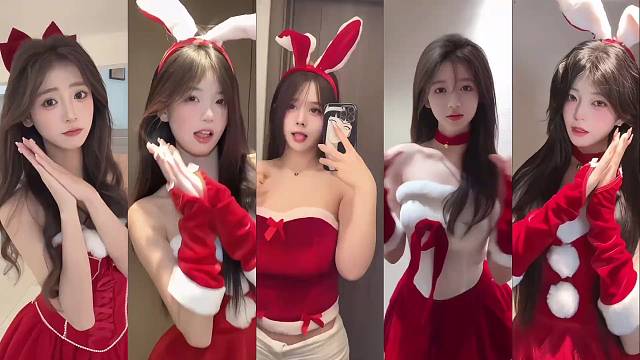 颜值主播圣诞战衣合集