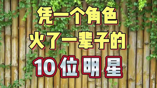 凭一个角色火了一辈子的＋位明星