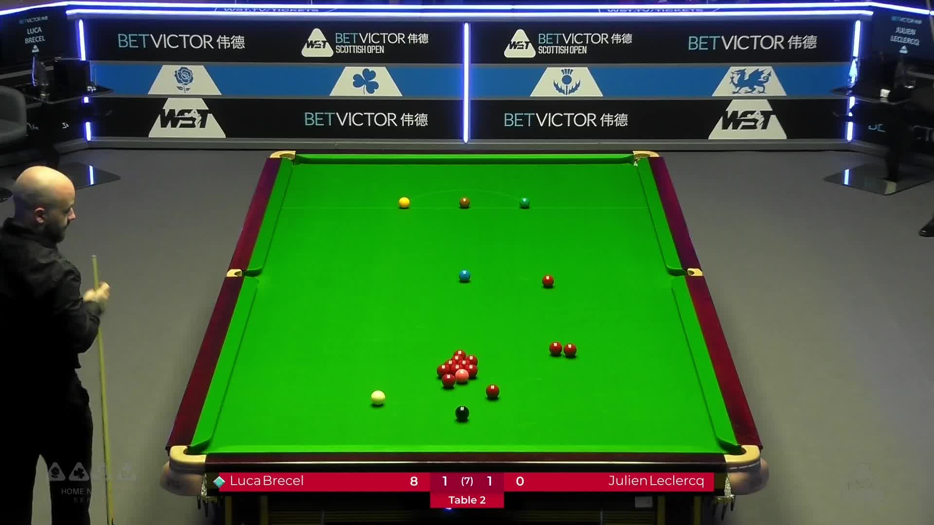 卢卡·布雷切尔  VS  朱利安·勒克莱尔 2024斯诺克苏格兰公开赛  清流