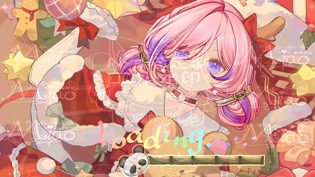 Vup同人虚拟主播可商插画模板live2d动态加载动画壁纸稿件（merry Christmas）