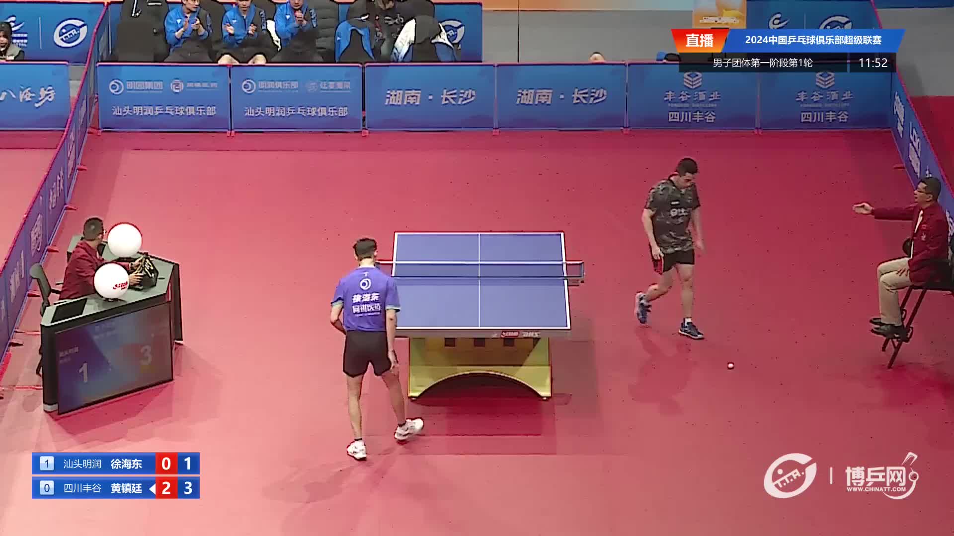 黄石基地·华新vs石家庄尚体2024中国乒乓球俱乐部超级联赛第一阶段-4号直播间