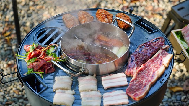 冬日露营｜在森林里围炉吃火锅、烤烤肉