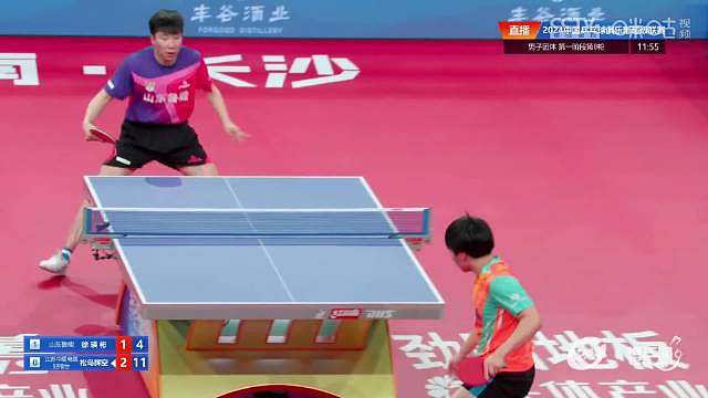 2024赛季中国乒乓球俱乐部超级联赛第一阶段，山东鲁能vs江苏中超电缆徐瑛彬1-3不敌松岛辉空，江苏