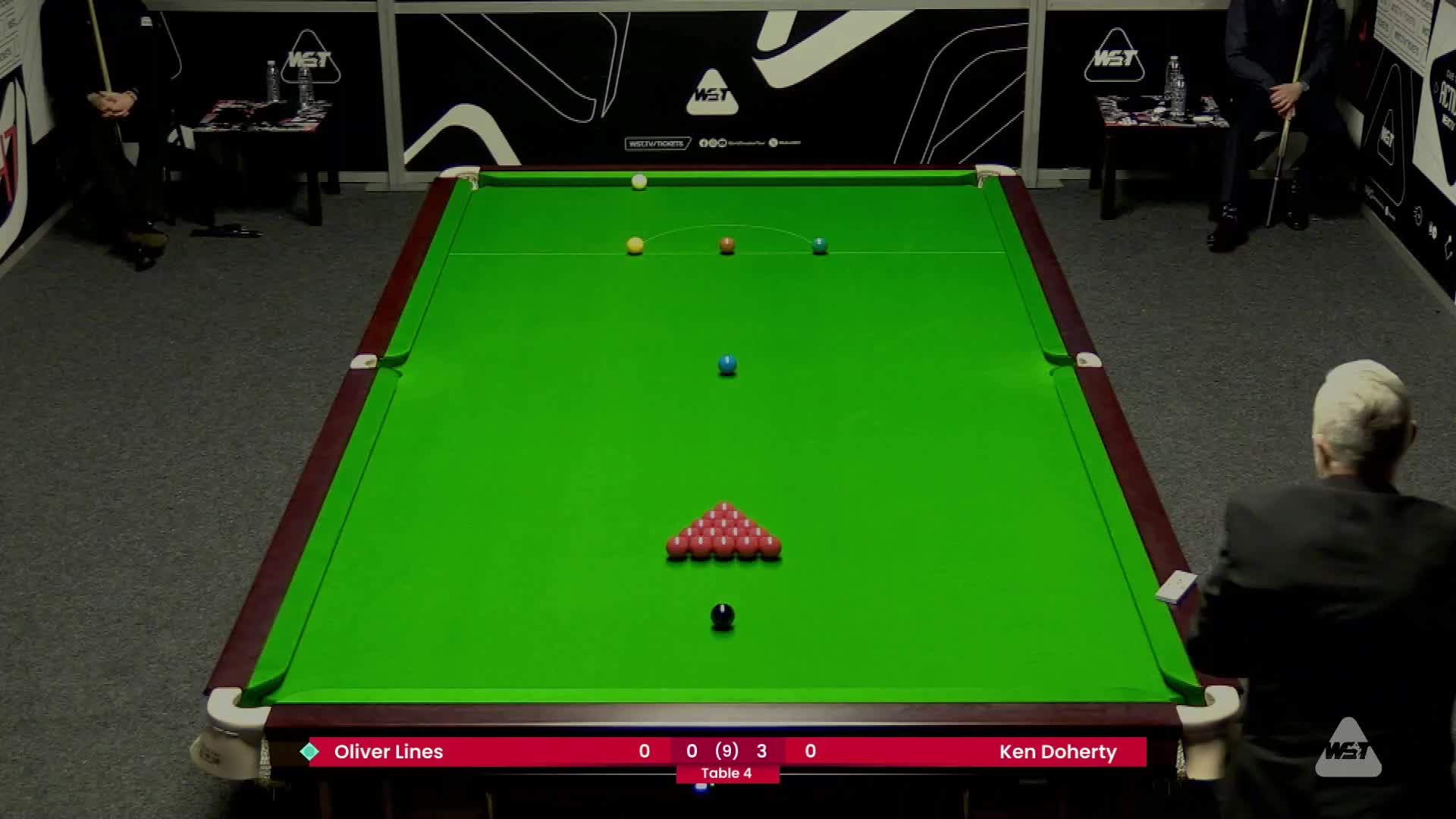 奥利弗·莱恩斯VS肯·达赫迪 2025斯诺克德国大师赛资格赛  清流