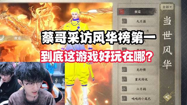 蔡哥采访风华榜第一！到底这游戏好玩在哪？