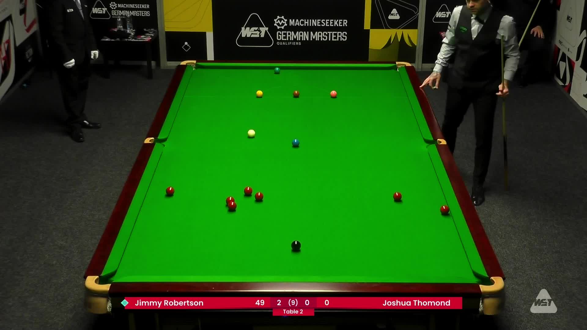 吉米·罗伯逊VS约书亚·索蒙德 2025斯诺克德国大师赛资格赛  清流