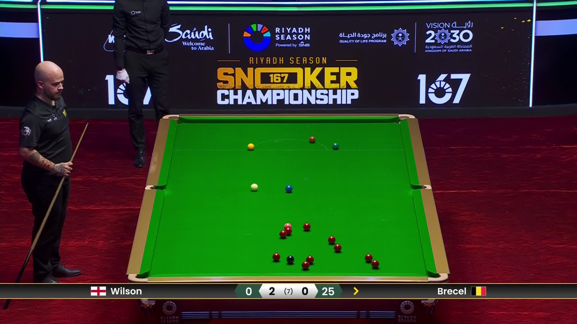 凯伦·威尔逊VS卢卡·布雷切尔 2024利雅得狂欢季斯诺克锦标赛 清流