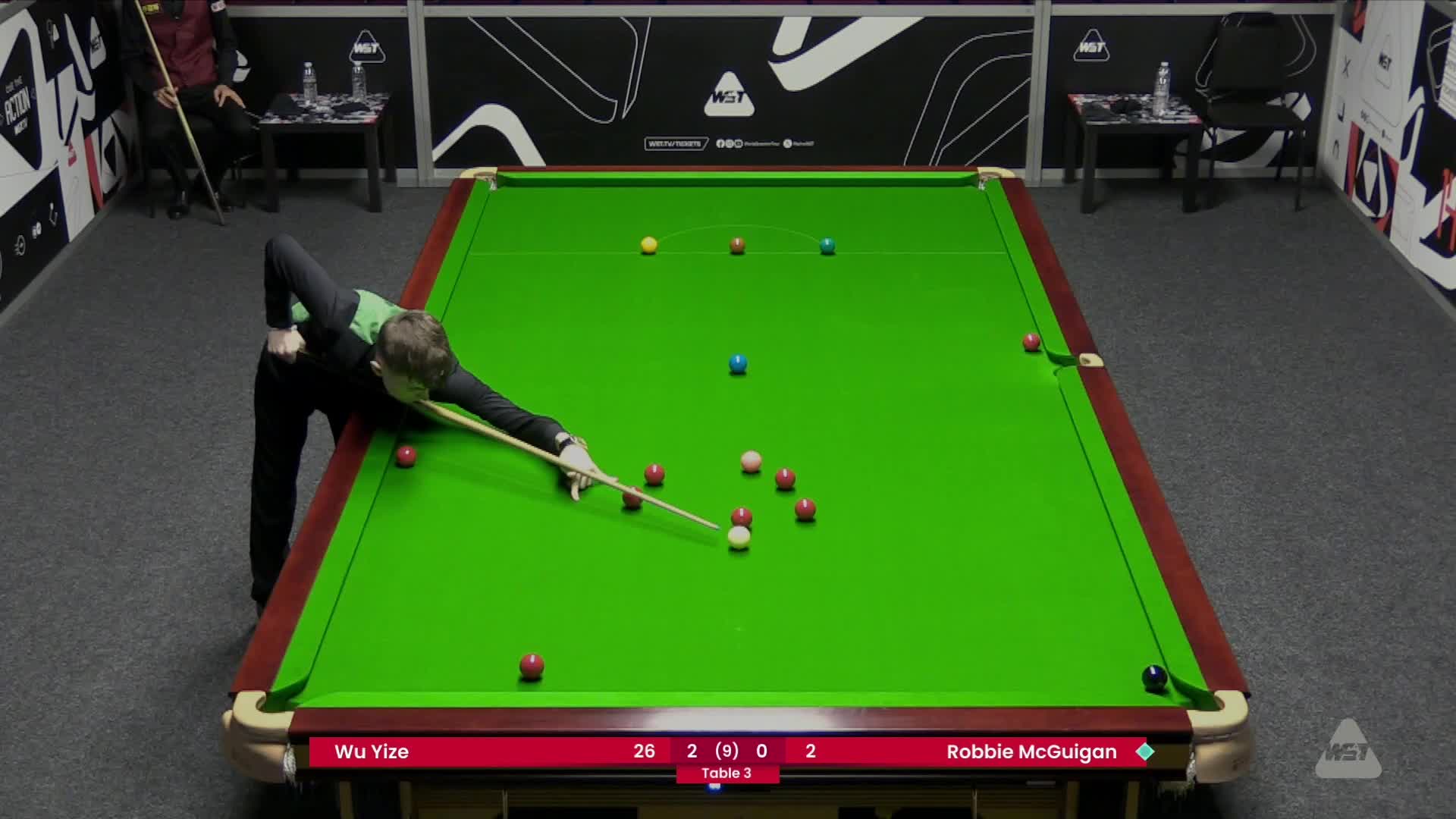 吴宜泽VS罗比·麦奎根 2025斯诺克世界公开赛资格赛  清流