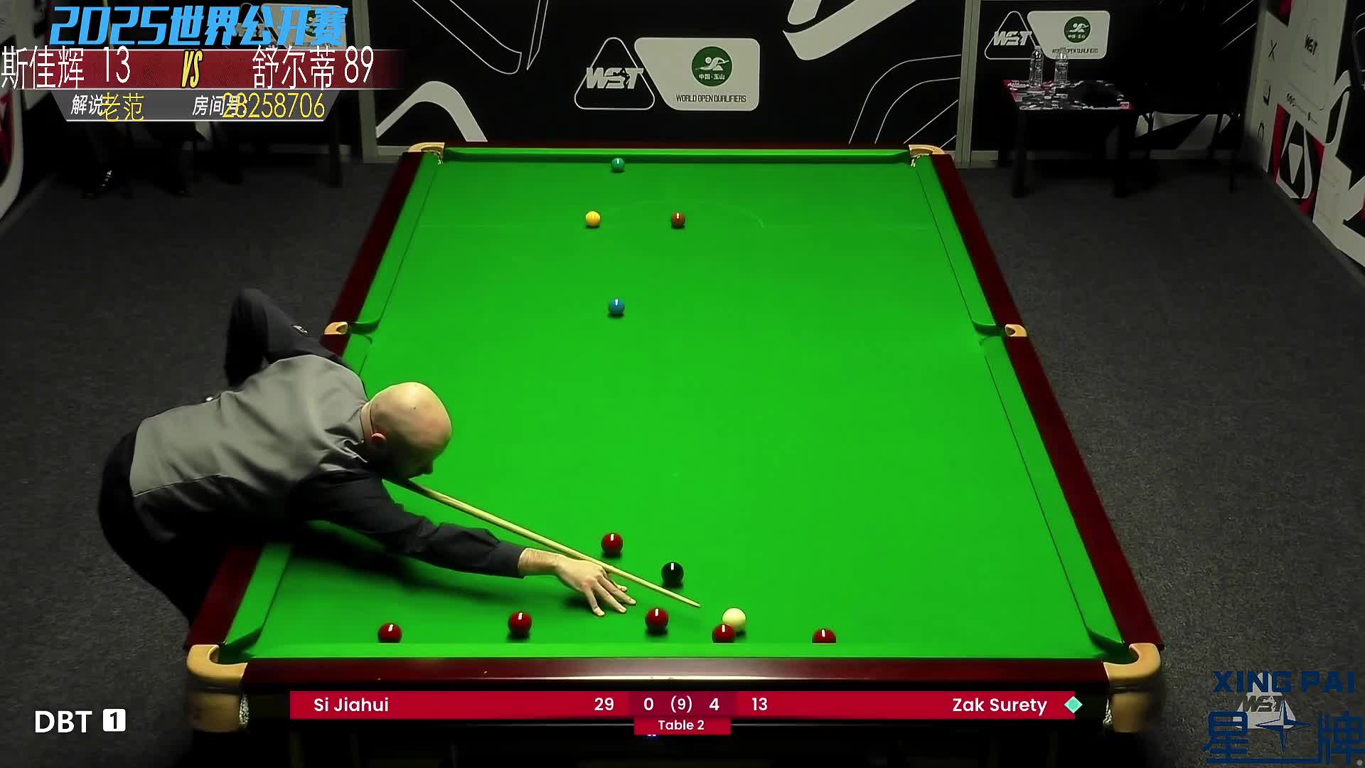 斯佳辉VS扎克·苏尔蒂 2025斯诺克世界公开赛资格赛  老范解说 下半场