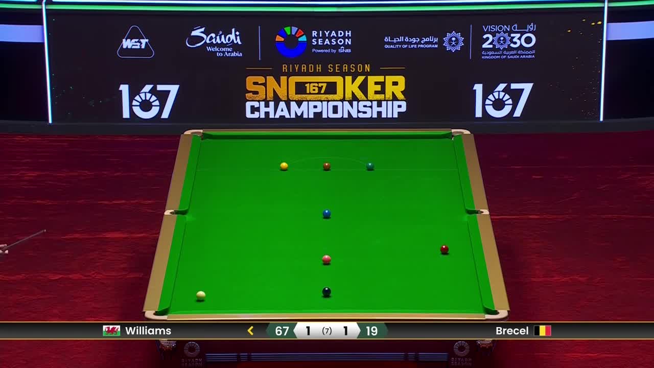 马克·威廉姆斯VS卢卡·布雷切尔 2024利雅得狂欢季斯诺克锦标赛 清流