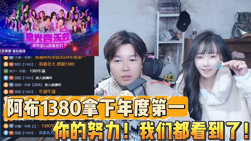 阿布1380成功拿下年度第一
粉絲：你的努力！我們都看到了！