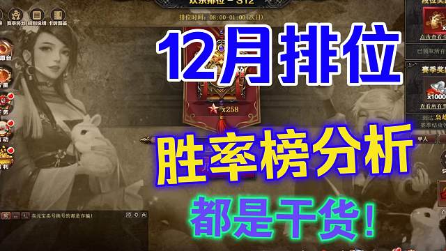 12月排位，胜率榜单分析