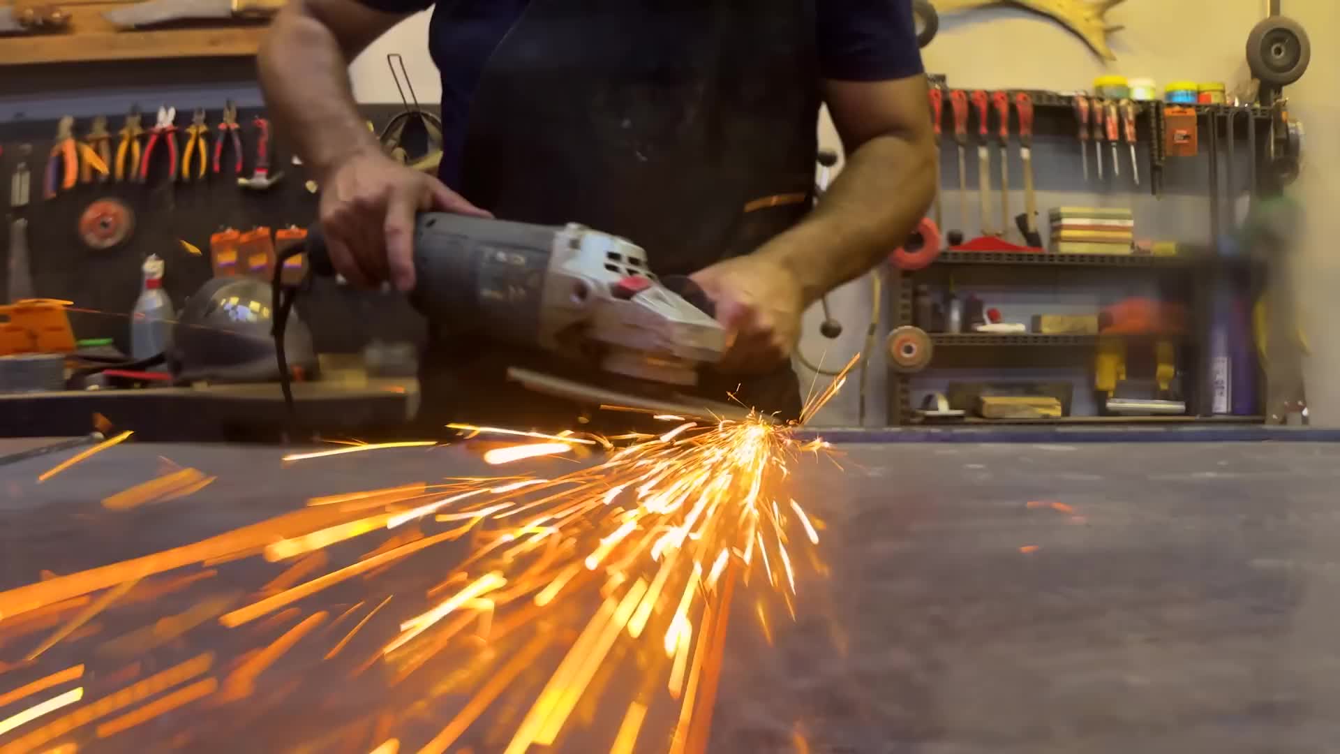Forging Damascus Katana from Stone Cutting Discs