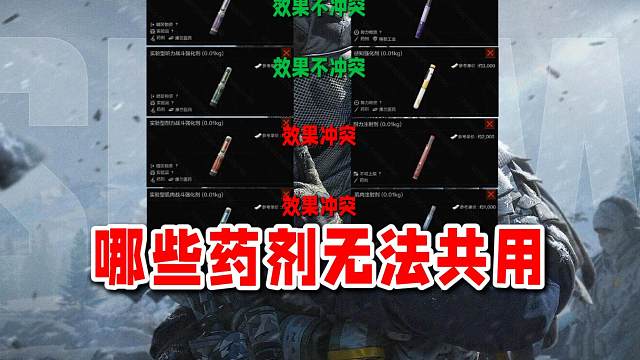 新出的四款实验型强化剂和哪些药剂有效果冲突？