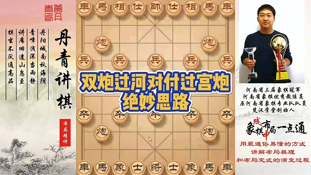 双炮过河对付过宫炮的绝妙思路（实战）！如何快速提升象棋水平系统学棋？如何学习布局、中局、残局？少走弯