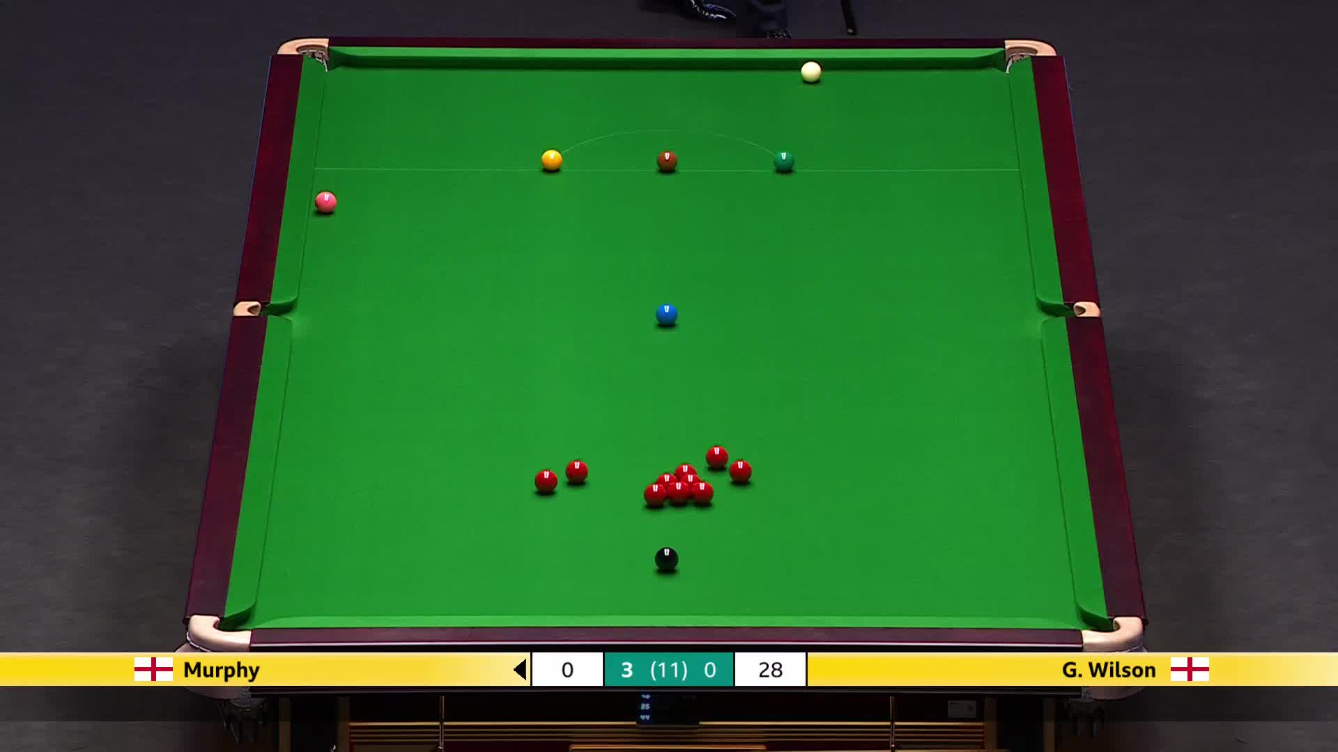 肖恩·墨菲VS加里·威尔逊 2025斯诺克大师赛  清流