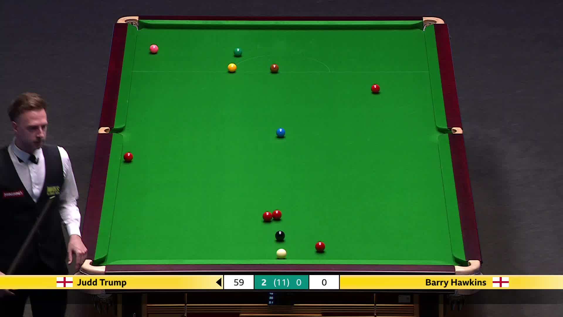 贾德·特鲁姆普VS巴里·霍金斯 2025斯诺克大师赛  清流
