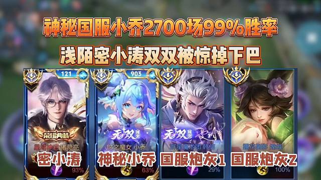 巅峰赛2700场99%胜率小乔惊呆众主播