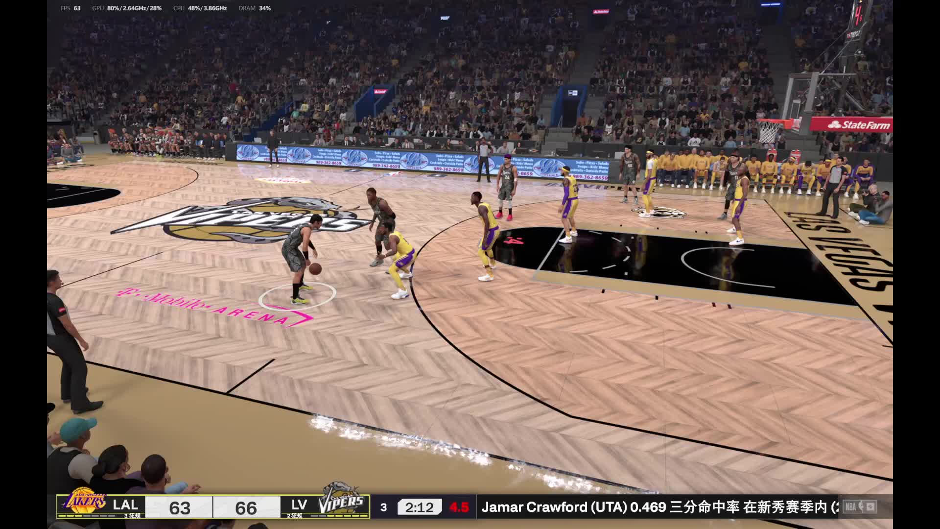 S5赛季-季后赛附加赛 湖人vs毒蛇队 105-98