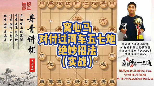 窝心马对付过河车五七炮，绝妙招法（实战）！如何快速提升象棋水平系统学棋？如何学习布局、中局、残局？少